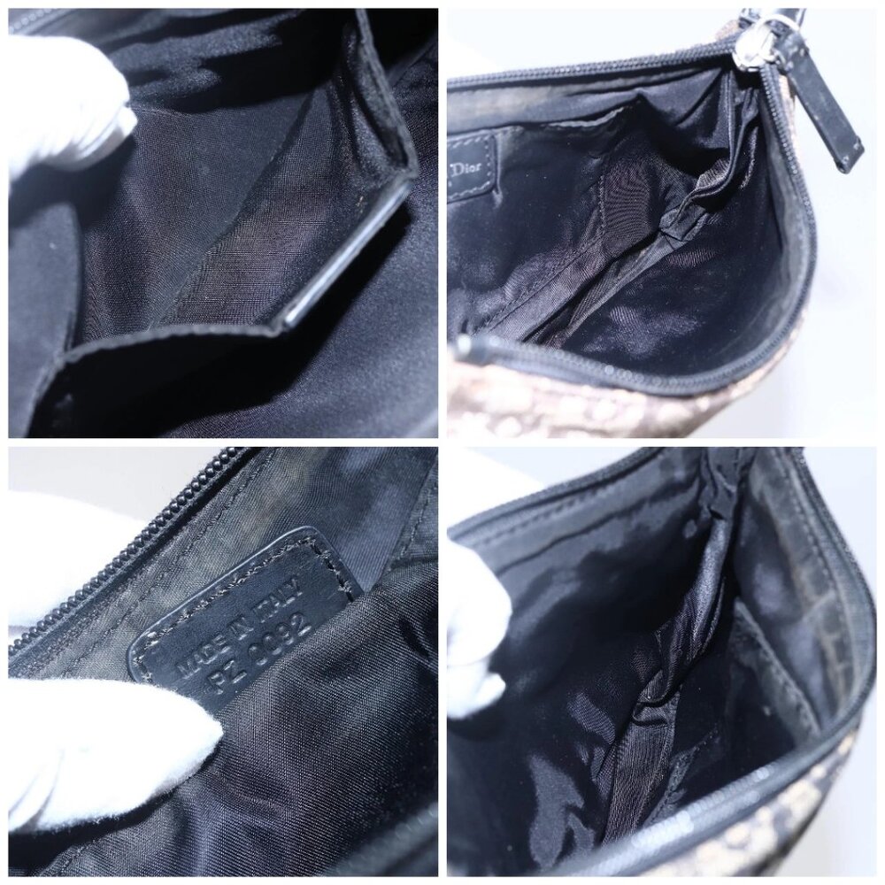 Christian Dior Trotter Canvas Pouch Brown Silver Auth bs29749 - Picture 15 of 16
